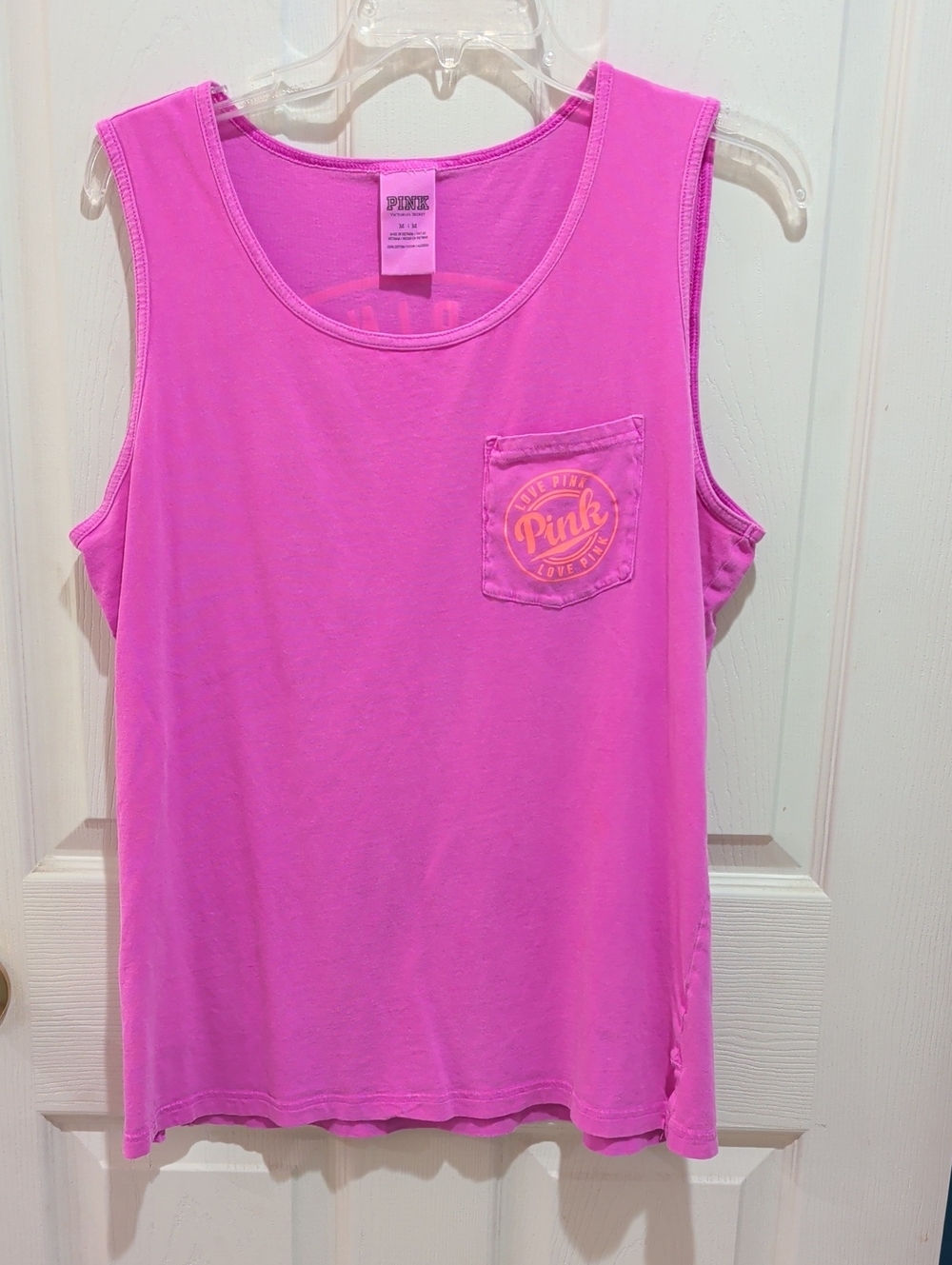 PINK Victoria's Secret Bright Pink Pocket Tank, Sz Med